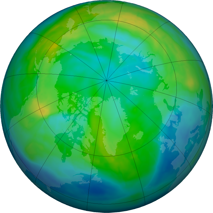 Arctic ozone map for 11 November 2015